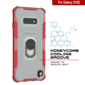 Coque Punkcase Galaxy S10e [Série Magnetix 2.0] Coque Transparente en TPU de Protection avec Béquille [Rouge]