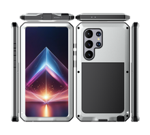 Charger l'image dans la galerie, Coque métallique Galaxy S24 Ultra, étui robuste de qualité militaire [antichoc] intégral [argenté]
