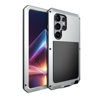 Charger l'image dans la galerie, Coque métallique Galaxy S24 Ultra, étui robuste de qualité militaire [antichoc] intégral [argenté]
