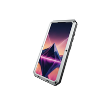 Load image into Gallery viewer, Étui en métal Galaxy S24, Coque blindée de qualité militaire résistant aux chocs, Corps complet rigide, Argenté.
