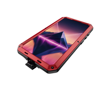 Charger l&#39;image dans la galerie, Étui en métal Galaxy S24 Plus, couverture de blindage militaire robuste [anti-choc] corps complet dur [rouge]
