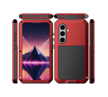 Charger l&#39;image dans la galerie, Étui en métal Galaxy S24 Plus, couverture de blindage militaire robuste [anti-choc] corps complet dur [rouge]
