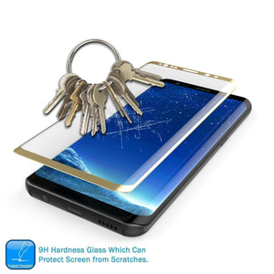 Galaxy S22 Bumper en Or Punkcase Glass SHIELD Protecteur d'écran en verre trempé d'une épaisseur de 0,33 mm et d'une dureté de 9H.