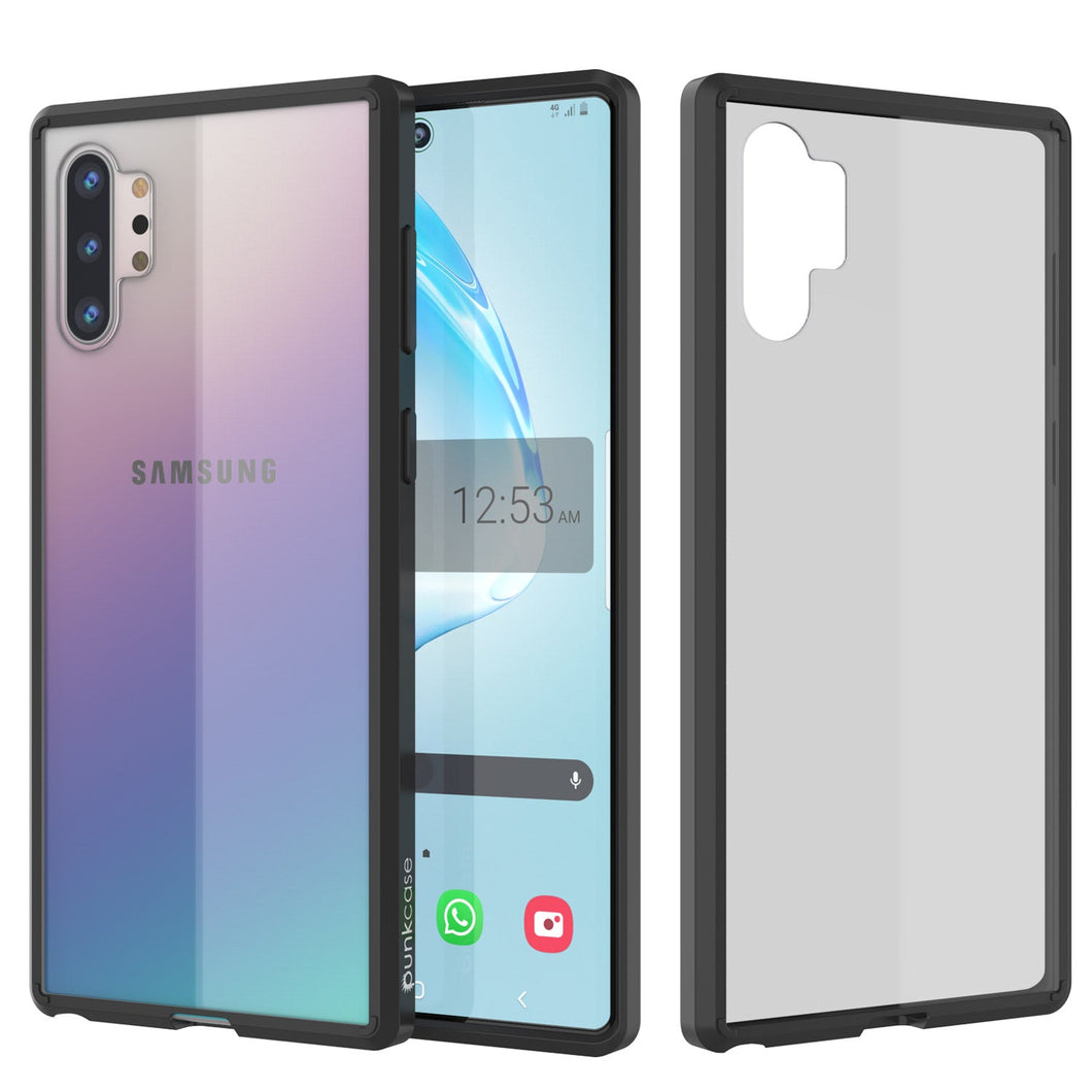 Galaxy Note 10+ Plus Punkcase Lucid-2.0 Series Slim Fit Armor Black Case Cover (Color in image: Black)