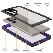 Charger l'image dans la galerie, Coque de protection fine [Série extrême] étanche/antichoc pour Galaxy S24 Ultra avec protecteur d'écran (violet)
