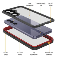 Load image into Gallery viewer, Coque protectrice d'écran Slim [Série Extreme] étanche / résistante aux chocs / à la neige pour Galaxy S24 [Rouge]
