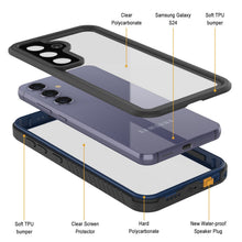 Load image into Gallery viewer, Samsung Galaxy S24 Étui résistant à l'eau et aux chocs [Série Extrême] avec protecteur d'écran [Bleu marine]
