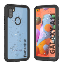 Load image into Gallery viewer, Étui étanche Galaxy A11 PunkCase StudStar Noir mince 6,6 pieds sous l'eau IP68, résistant aux chocs et à la neige.
