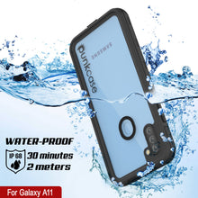 Load image into Gallery viewer, Étui étanche Galaxy A11 PunkCase StudStar Noir mince 6,6 pieds sous l'eau IP68, résistant aux chocs et à la neige.
