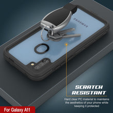 Load image into Gallery viewer, Étui étanche Galaxy A11 PunkCase StudStar Noir mince 6,6 pieds sous l'eau IP68, résistant aux chocs et à la neige.
