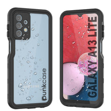Load image into Gallery viewer, Étui étanche Galaxy A13 Lite de marque PunkCase StudStar, couleur noire, fin et résistant jusqu'à 6,6 pieds sous l'eau. Indice de protection IP68 contre les chocs et la neige.
