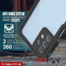 Load image into Gallery viewer, Étui étanche Galaxy A13 Lite de marque PunkCase StudStar, couleur noire, fin et résistant jusqu'à 6,6 pieds sous l'eau. Indice de protection IP68 contre les chocs et la neige.
