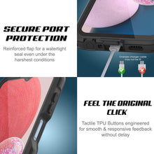 Load image into Gallery viewer, Étui étanche Galaxy A13 Lite de marque PunkCase StudStar, couleur noire, fin et résistant jusqu'à 6,6 pieds sous l'eau. Indice de protection IP68 contre les chocs et la neige.
