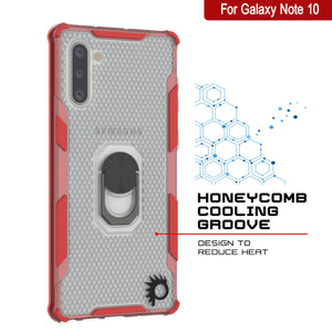 Coque Punkcase pour Galaxy Note 10 [Série Magnetix 2.0] Coque transparente en TPU avec support [Rouge]