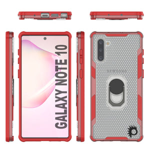 Coque Punkcase pour Galaxy Note 10 [Série Magnetix 2.0] Coque transparente en TPU avec support [Rouge]