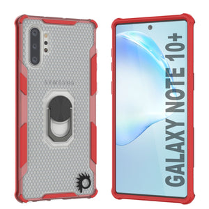 Étui Punkcase Galaxy Note 10 Plus [Série Magnetix 2.0] Coque TPU Transparente de Protection avec Support déployable [Rouge]