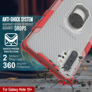 Étui Punkcase Galaxy Note 10 Plus [Série Magnetix 2.0] Coque TPU Transparente de Protection avec Support déployable [Rouge]