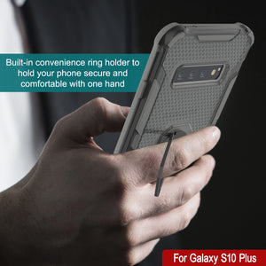 Étui Punkcase Galaxy S10 Plus [Série Magnetix 2.0] Coque transparente protectrice en TPU avec béquille [Gris]