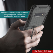 Charger l&#39;image dans la galerie, Coque Punkcase pour Galaxy S10 Plus [Série Magnetix 2.0] Coque TPU transparente de protection avec béquille [Noire]
