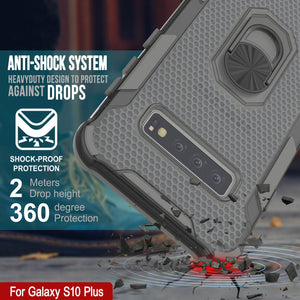 Étui Punkcase Galaxy S10 Plus [Série Magnetix 2.0] Coque transparente protectrice en TPU avec béquille [Gris]