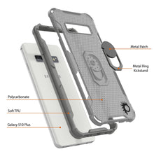 Charger l&#39;image dans la galerie, Étui Punkcase Galaxy S10 Plus [Série Magnetix 2.0] Coque transparente protectrice en TPU avec béquille [Gris]
