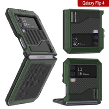 Load image into Gallery viewer, Étui en métal Galaxy Z Flip4, couverture robuste de qualité militaire, corps complet dur [vert foncé]
