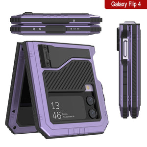 Étui en métal Galaxy Z Flip4, Couverture Robuste de Qualité Militaire, Protection Intégrale de Corps Rigide [Violet]