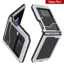 Load image into Gallery viewer, Étui en métal Galaxy Z Flip4, coque robuste de qualité militaire, protection intégrale robuste [blanche]
