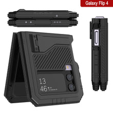 Load image into Gallery viewer, Coque en métal Galaxy Z Flip4, étui robuste de qualité militaire, protection totale du corps en dur [noir].
