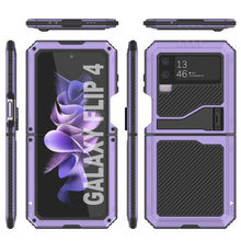 Load image into Gallery viewer, Étui en métal Galaxy Z Flip4, Couverture Robuste de Qualité Militaire, Protection Intégrale de Corps Rigide [Violet]
