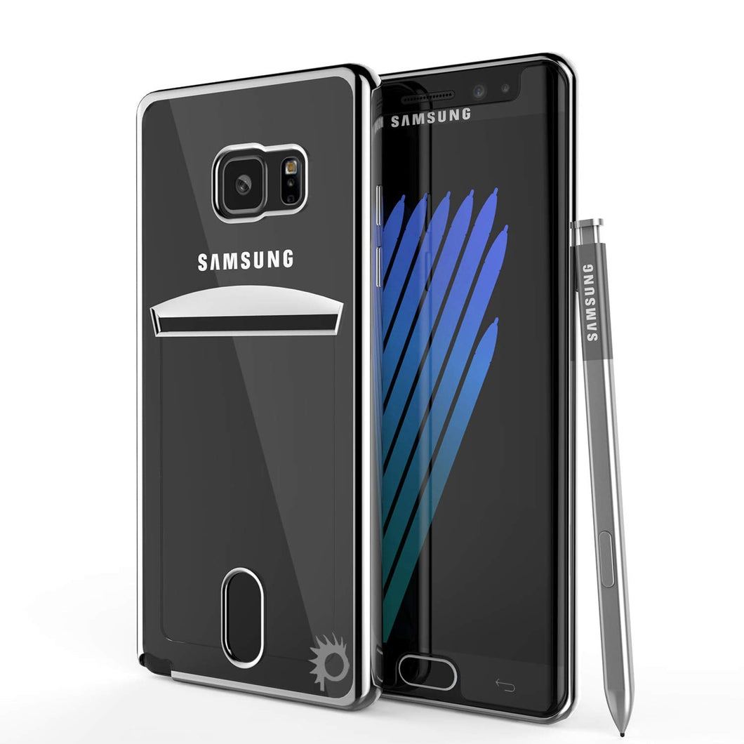 Coque Galaxy Note FE, Série PUNKCASE® LUCID Silver | Fente pour carte | Protecteur d'écran SHIELD | Ultra fin.