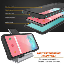 Load image into Gallery viewer, Coque étanche Galaxy A10e PunkCase StudStar Teal fine 6,6 pieds, résistante à l'eau jusqu'à une profondeur de 6,6 pieds, certifiée IP68, résistante aux chocs/neige.
