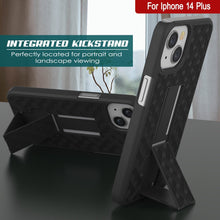 Charger l&#39;image dans la galerie, Coque iPhone 15 Plus avec protecteur d&#39;écran en verre trempé, clip ceinture de support et support intégré [Vert]
