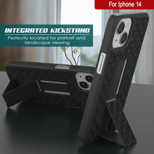 Charger l&#39;image dans la galerie, Coque iPhone 15 avec protecteur d&#39;écran en verre trempé, clip ceinture holster et support intégré [Noir]
