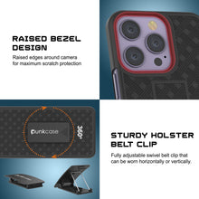 Load image into Gallery viewer, Coque iPhone 15 Pro avec protecteur d&#39;écran en verre trempé, clip de ceinture étui et support intégré [Bleu]
