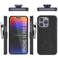 Charger l&#39;image dans la galerie, Coque iPhone 15 Pro Max avec protecteur d&#39;écran en verre trempé, clip de ceinture pour étui et béquille intégrée [Rouge].
