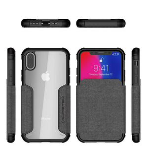 Coque pour iPhone Xs Max, Série Exec 3 Ghostek pour iPhone Xs Max / iPhone Pro, étui de protection portefeuille [Gris]