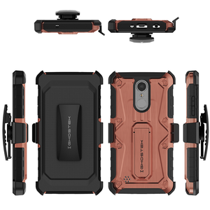 LG K8 2018 / Aristo 2 / Tribute Dynasty Rugged Heavy Duty Case | Iron Armor Series [Rose] 