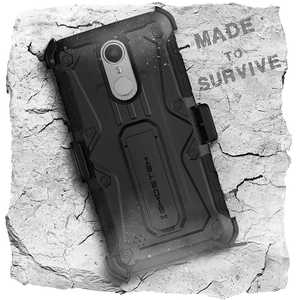 LG K8 2018 / Aristo 2 / Tribute Dynasty Rugged Heavy Duty Case | Iron Armor Series [Black] 