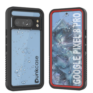 Étui étanche Google Pixel 8 Pro, Punkcase [Série Extreme] Coque de protection avec protecteur d'écran intégré [Rouge]