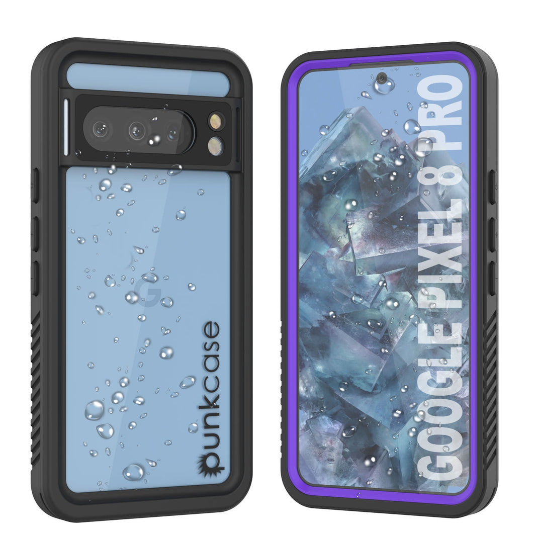 Étui étanche Google Pixel 8 Pro, Punkcase [Série Extrême] Coque renforcée avec protecteur d'écran intégré [Violet]