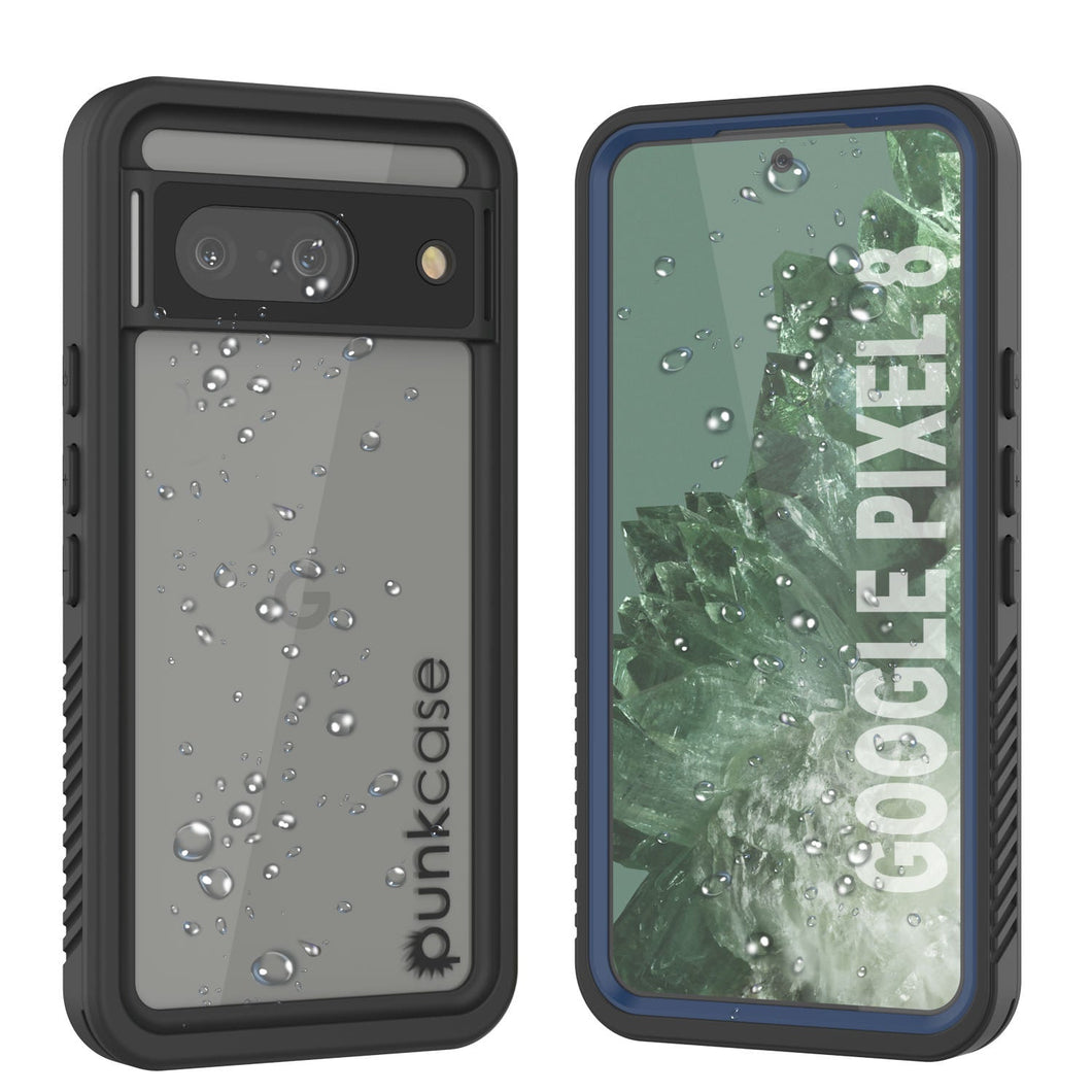 Étui étanche Google Pixel 8, Punkcase [Série Extrême] Coque de protection avec protecteur d'écran intégré [Bleu marine]