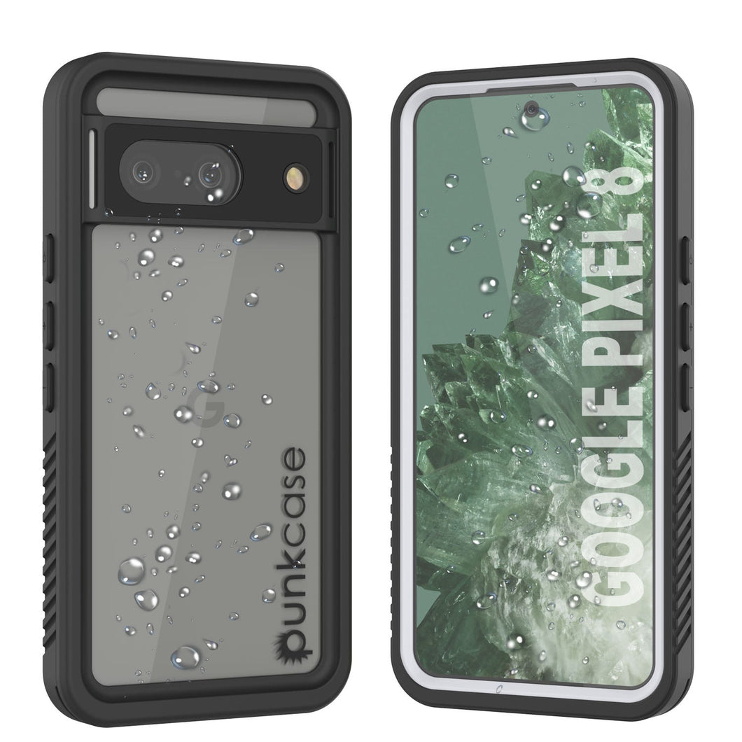 Coque étanche Google Pixel 8, Punkcase [Série Extrême] Coque blindée avec protecteur d'écran intégré [Blanc]