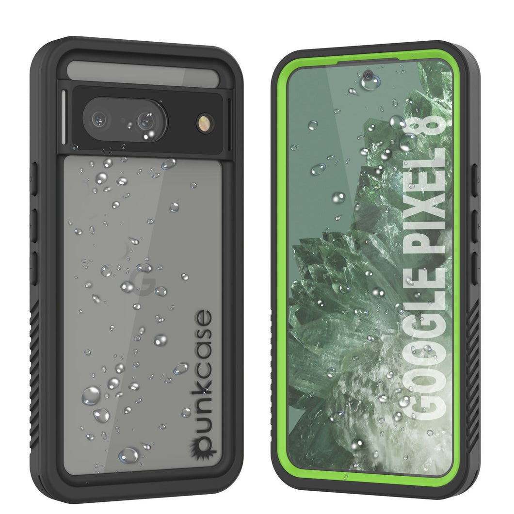 Étui étanche Google Pixel 8, Punkcase [Série Extrême] Coque blindée avec protecteur d'écran intégré [Vert clair]