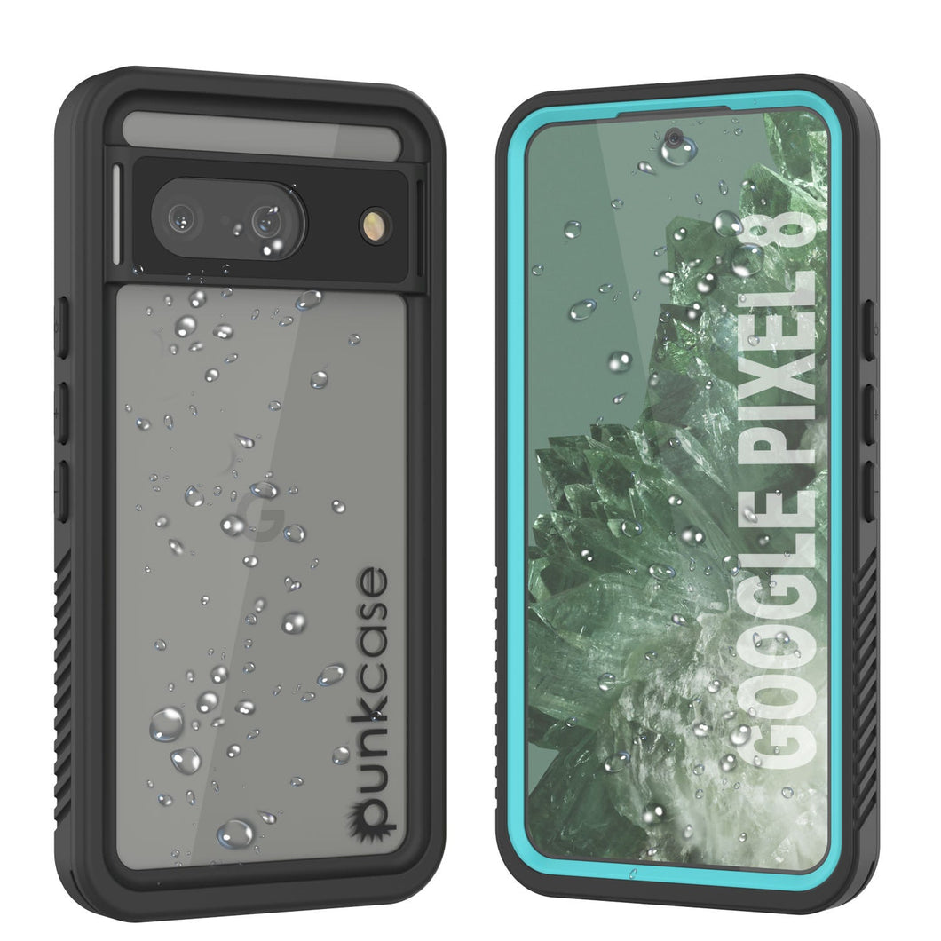 Étui étanche Google Pixel 8, Punkcase [Série Extreme] Coque d'armure avec protecteur d'écran intégré [Turquoise]