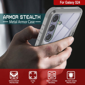 Coque de protection Punkcase S24 Armor Stealth, de qualité militaire et à plusieurs couches, gris.