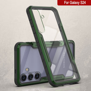 Coque de protection Punkcase S24 Armor Stealth résistante, de qualité militaire, à plusieurs couches [Vert foncé]