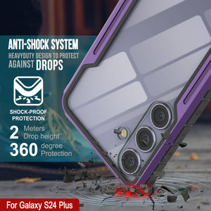 Coque de protection Punkcase S24+ Plus Armor Stealth, de qualité militaire avec plusieurs couches, couleur violette.