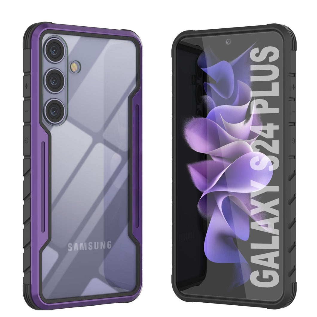 Coque de protection Punkcase S24+ Plus Armor Stealth, de qualité militaire avec plusieurs couches, couleur violette.