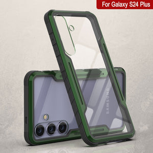 Coque de protection Punkcase S24+ Plus Armor Stealth de qualité militaire, à plusieurs couches [Vert foncé]